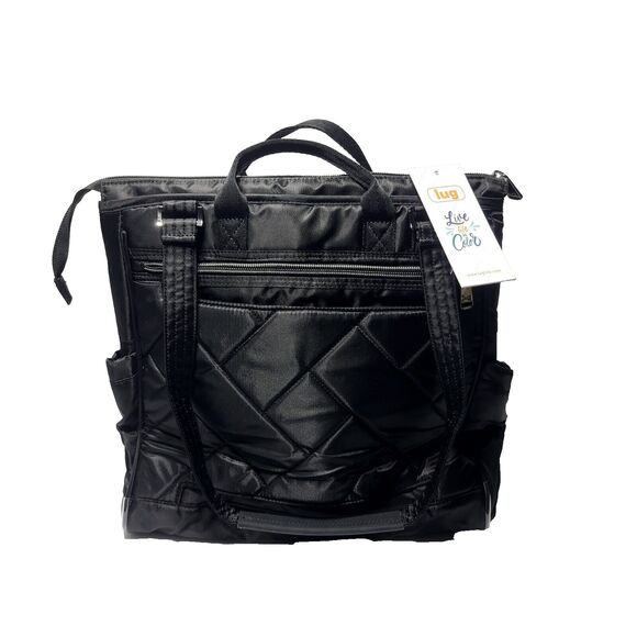 Lug Cabby Tote Black RFID Front Pocket Trolley Sleeve Zip Magnetic Closure - Picture 4 of 9